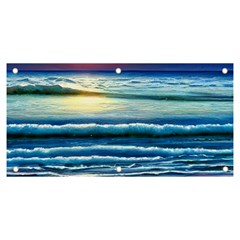 Sunset Beach Waves Banner And Sign 6  X 3  by GardenOfOphir