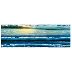 Sunset Beach Waves Banner And Sign 9  X 3  by GardenOfOphir