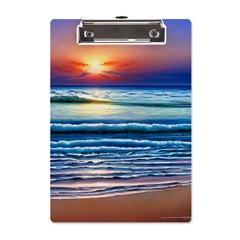 Sunset Beach Waves A5 Acrylic Clipboard