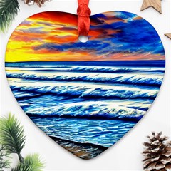 Sandy Beach Dreams Ornament (heart) by GardenOfOphir