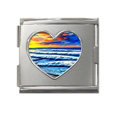 Sandy Beach Dreams Mega Link Heart Italian Charm (18mm) by GardenOfOphir