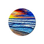 Sandy Beach Dreams Rubber Round Coaster (4 pack) Front