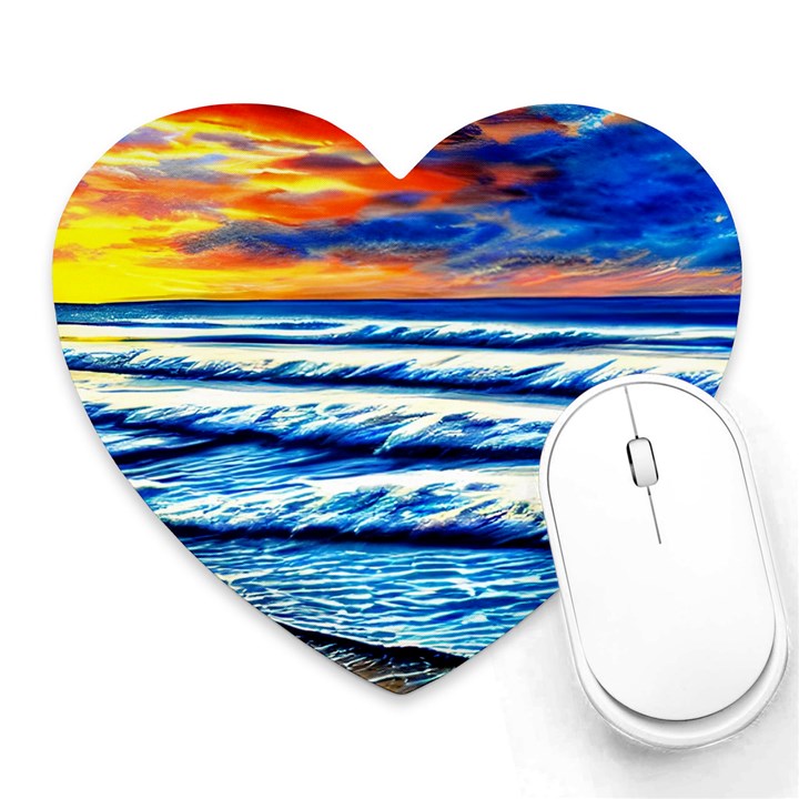 Sandy Beach Dreams Heart Mousepad