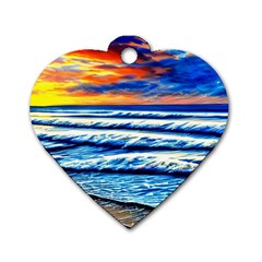 Sandy Beach Dreams Dog Tag Heart (two Sides) by GardenOfOphir