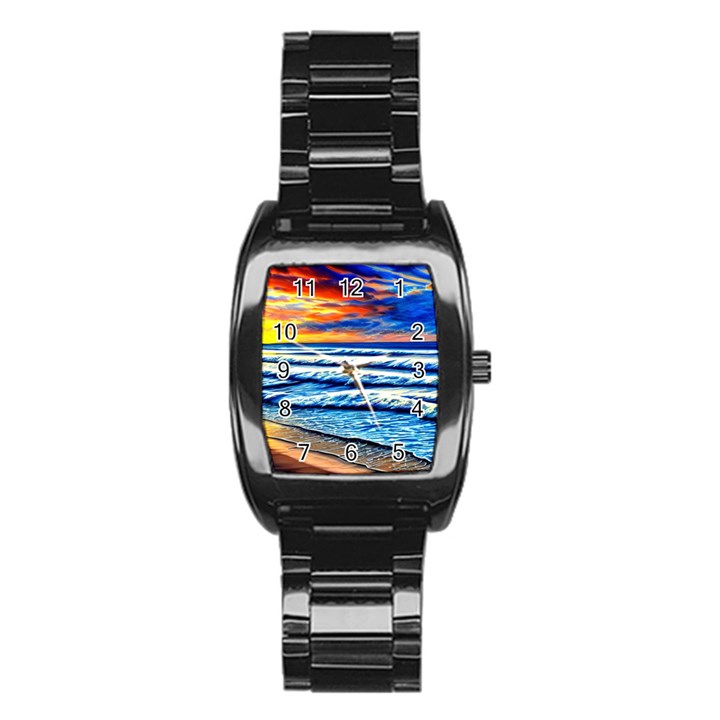 Sandy Beach Dreams Stainless Steel Barrel Watch