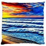 Sandy Beach Dreams Large Premium Plush Fleece Cushion Case (One Side) Front