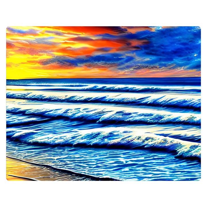 Sandy Beach Dreams One Side Premium Plush Fleece Blanket (Medium)