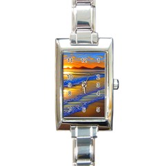 Waves Of Gold Rectangle Italian Charm Watch by GardenOfOphir