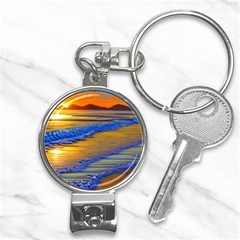 Waves Of Gold Nail Clippers Key Chain by GardenOfOphir