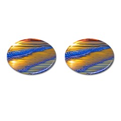 Waves Of Gold Cufflinks (oval) by GardenOfOphir