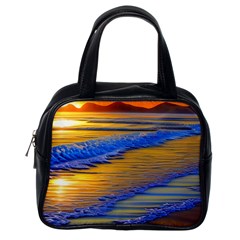 Waves Of Gold Classic Handbag (one Side) by GardenOfOphir