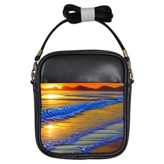 Waves Of Gold Girls Sling Bag by GardenOfOphir