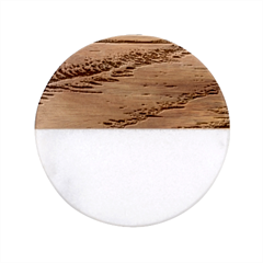 Waves Of Gold Classic Marble Wood Coaster (round)  by GardenOfOphir