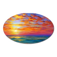 Summer Sunset Oval Magnet by GardenOfOphir