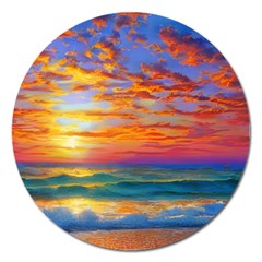 Summer Sunset Magnet 5  (round) by GardenOfOphir