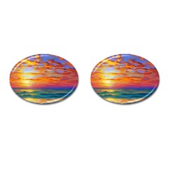 Summer Sunset Cufflinks (oval) by GardenOfOphir