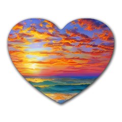 Summer Sunset Heart Mousepad by GardenOfOphir