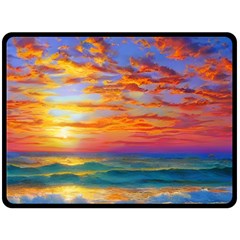 Summer Sunset One Side Fleece Blanket (large) by GardenOfOphir