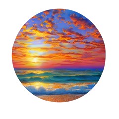 Summer Sunset Mini Round Pill Box by GardenOfOphir