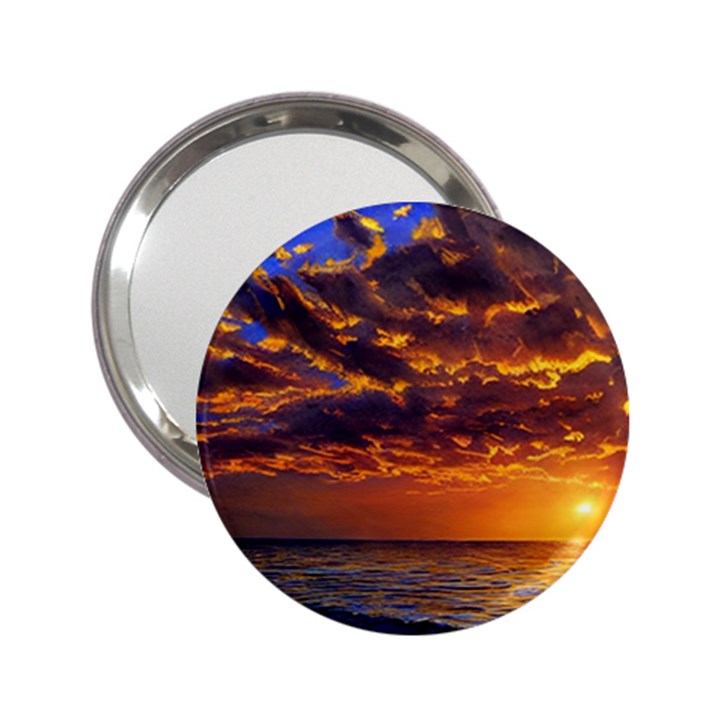 Orange Sunburst 2.25  Handbag Mirrors