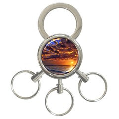 Orange Sunburst 3-ring Key Chain by GardenOfOphir