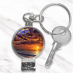 Orange Sunburst Nail Clippers Key Chain by GardenOfOphir