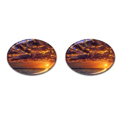 Orange Sunburst Cufflinks (oval) by GardenOfOphir