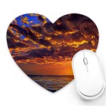 Orange Sunburst Heart Mousepad Front