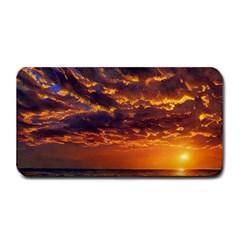 Orange Sunburst Medium Bar Mat by GardenOfOphir