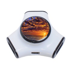 Orange Sunburst 3-port Usb Hub by GardenOfOphir