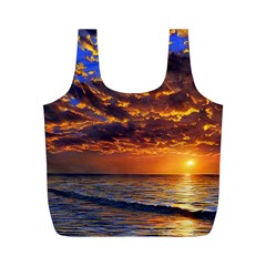 Orange Sunburst Full Print Recycle Bag (m) by GardenOfOphir