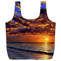 Orange Sunburst Full Print Recycle Bag (xl) by GardenOfOphir