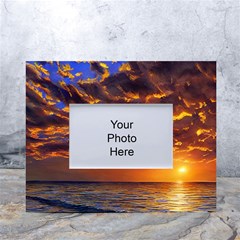 Orange Sunburst White Tabletop Photo Frame 4 x6 