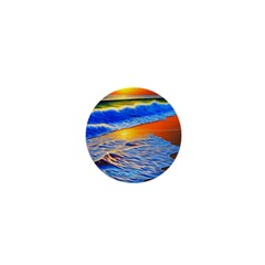 Summer Sunset At The Beach 1  Mini Magnets by GardenOfOphir