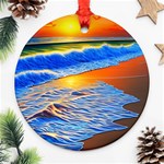 Summer Sunset At The Beach Ornament (Round) Front