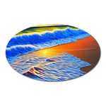 Summer Sunset At The Beach Oval Magnet Front