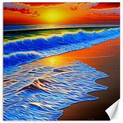 Summer Sunset At The Beach Canvas 20  X 20  by GardenOfOphir