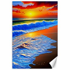 Summer Sunset At The Beach Canvas 24  X 36  by GardenOfOphir