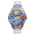 Summer Sunset At The Beach Stainless Steel Analogue Watch Front