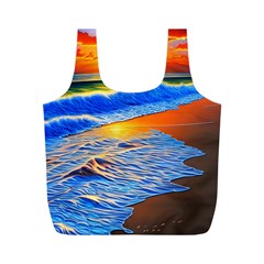 Summer Sunset At The Beach Full Print Recycle Bag (m) by GardenOfOphir