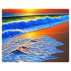 Summer Sunset At The Beach Premium Plush Fleece Blanket (medium) by GardenOfOphir