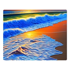 Summer Sunset At The Beach Premium Plush Fleece Blanket (large) by GardenOfOphir