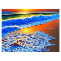 Summer Sunset At The Beach Premium Plush Fleece Blanket (extra Small) by GardenOfOphir