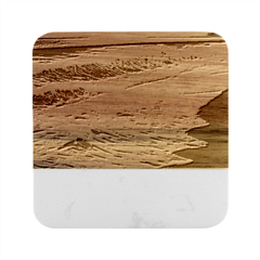 Summer Sunset At The Beach Marble Wood Coaster (square) by GardenOfOphir