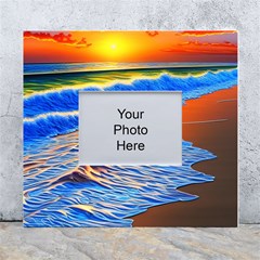 Summer Sunset At The Beach White Wall Photo Frame 5  X 7  by GardenOfOphir