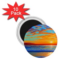 Golden Sunsets Over The Ocean 1 75  Magnets (10 Pack)  by GardenOfOphir