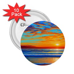 Golden Sunsets Over The Ocean 2 25  Buttons (10 Pack)  by GardenOfOphir