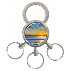 Golden Sunsets Over The Ocean 3-ring Key Chain by GardenOfOphir