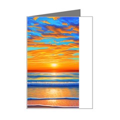 Golden Sunsets Over The Ocean Mini Greeting Card by GardenOfOphir