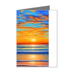 Golden Sunsets Over The Ocean Mini Greeting Card Left